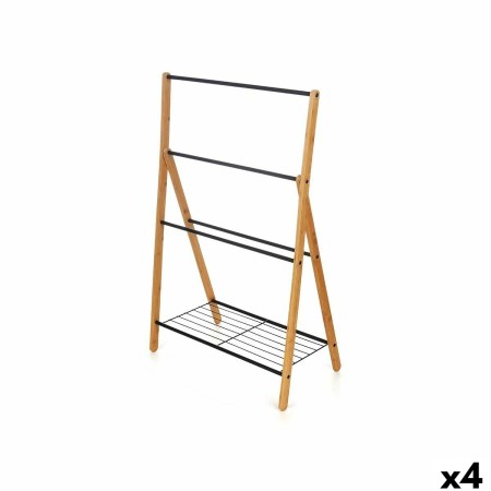 Porte Serviettes sur Pied Kipit B7816 Noir Métal Bambou 60 x 90 x 37 cm 4 Unités: Plus de 300.000 produits de grandes marques en