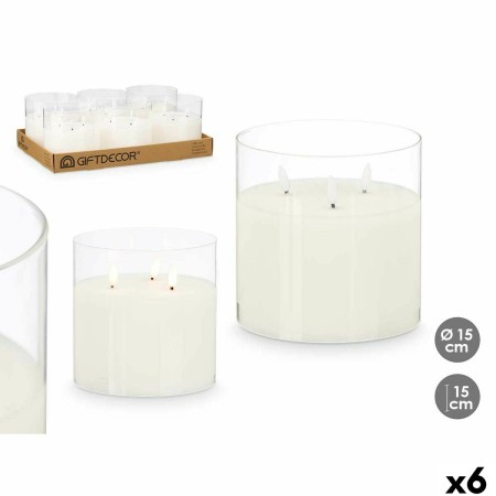 Bougie LED GiftDecor Z23688 Blanc Transparent 15 x 15 x 15 cm (6 Unités): Plus de 300.000 produits de grandes marques en vente d