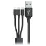 Câble USB vers Micro USB, USB-C et Lightning Goms Noir 1, 2 m: Plus de 300.000 produits de grandes marques en vente directe à pr