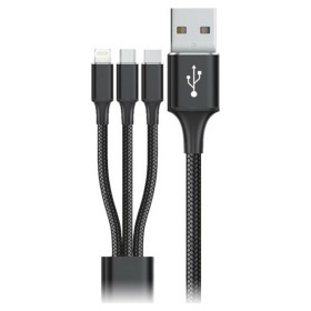 Câble USB vers Micro USB, USB-C et Lightning Goms Noir 1, 2 m: Plus de 300.000 produits de grandes marques en vente directe à pr