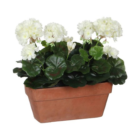 Plante décorative Mica Decorations Céramique Blanc Jaune PVC Géranium (29 x 13 x 40 cm): Plus de 300.000 produits de grandes mar