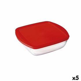 Panier-repas carré avec couvercle Ô Cuisine Cook&store Ocu Rouge 25 x 22 x 7 cm 2,2 L verre Silicone (5 Unités): Plus de 300.000