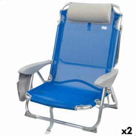 Chaise Pliante avec Repose-Tête Aktive Gomera Bleu 51 x 76 x 45 cm (2 Unités): Plus de 300.000 produits de grandes marques en ve