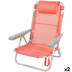 Chaise Pliante avec Repose-Tête Aktive Flamingo Corail 48 x 84 x 46 cm (2 Unités): Plus de 300.000 produits de grandes marques e