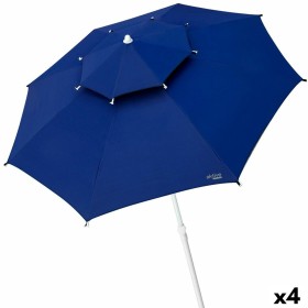 Parasol Aktive Bleu Métal Fibre de Verre 280 x 260 x 280 cm (4 Unités): Plus de 300.000 produits de grandes marques en vente dir
