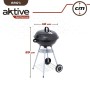 Roues de barbecue au charbon de bois Aktive Métal émaillé 46 x 89 x 46 cm Noir: Plus de 300.000 produits de grandes marques en v