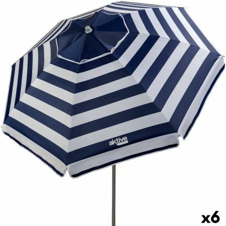 Parasol Aktive Bleu/Blanc 200 x 200 x 200 cm Acier Tissu Oxford (6 Unités): Plus de 300.000 produits de grandes marques en vente