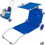 Chaise longue Aktive Bleu Auvent Chariot pliant 62 x 62 x 117 cm (2 Unités): Plus de 300.000 produits de grandes marques en vent