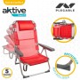 Chaise Pliante avec Repose-Tête Aktive Menorca Rouge 48 x 90 x 60 cm (2 Unités): Plus de 300.000 produits de grandes marques en 