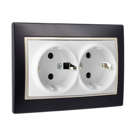 Socle de prise Solera Europa erp60/2nu Bipolaire Double Noir Intégré 250 V 16 A: Plus de 300.000 produits de grandes marques en 