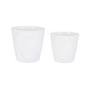 Set de pots Ibergarden LINCE-22-28-B Blanc Argile Ø 22 cm Ø 28 cm 2 Pièces: Plus de 300.000 produits de grandes marques en vente