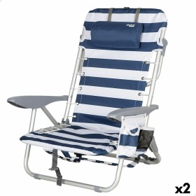 Chaise de Plage Aktive Bleu Blanc 50 x 76 x 45 cm (2 Unités): Plus de 300.000 produits de grandes marques en vente directe à pri