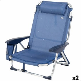Chaise de Plage Aktive Pliable Blue marine 51 x 76 x 45 cm (2 Unités): Plus de 300.000 produits de grandes marques en vente dire