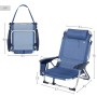 Chaise de Plage Aktive Pliable Blue marine 51 x 76 x 45 cm (2 Unités): Plus de 300.000 produits de grandes marques en vente dire