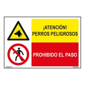 Panneau Normaluz Perros Peligrosos / Prohibido El Paso 60 x 40 cm: Plus de 300.000 produits de grandes marques en vente directe 