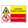 Panneau Normaluz Perros Peligrosos / Prohibido El Paso 60 x 40 cm: Plus de 300.000 produits de grandes marques en vente directe 