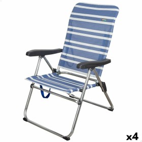 Chaise de Plage Aktive Mykonos Bleu 47 x 93 x 63 cm (4 Unités): Plus de 300.000 produits de grandes marques en vente directe à p