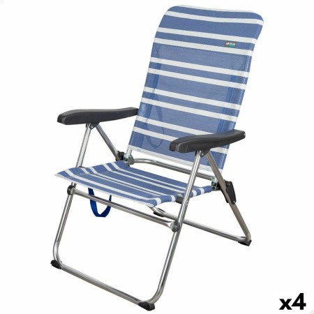 Chaise de Plage Aktive Mykonos Bleu 47 x 93 x 63 cm (4 Unités): Plus de 300.000 produits de grandes marques en vente directe à p