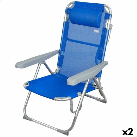 Chaise de Plage Aktive Pliable Bleu 48 x 90 x 60 cm (2 Unités): Plus de 300.000 produits de grandes marques en vente directe à p