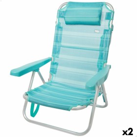 Chaise de Plage Aktive Pliable Turquoise 48 x 84 x 46 cm (2 Unités): Plus de 300.000 produits de grandes marques en vente direct