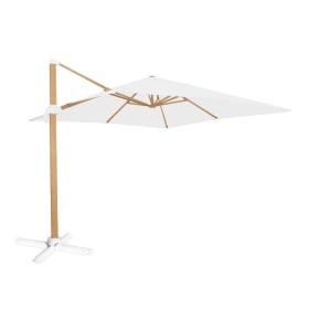Parasol Tiber Blanc Aluminium bois de teck 300 x 300 x 250 cm: Plus de 300.000 produits de grandes marques en vente directe à pr