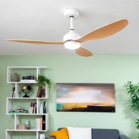 Ventilateur de Plafond avec Lumière LED et 3 Pales ABS Wuled InnovaGoods Bois 36 W 52 Ø132 cm: Plus de 300.000 produits de grand