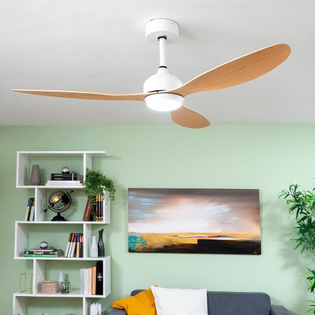 Ventilateur de Plafond avec Lumière LED et 3 Pales ABS Wuled InnovaGoods Bois 36 W 52 Ø132 cm: Plus de 300.000 produits de grand