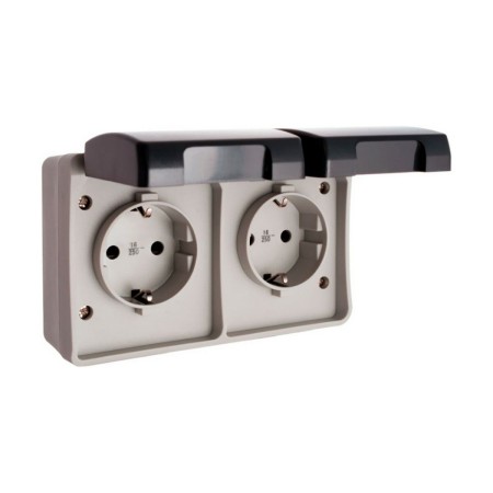 Socle de prise Solera Avec couvercle Double Gris 16 A Surface: Plus de 300.000 produits de grandes marques en vente directe à pr