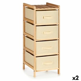 Caisson à Tiroirs Crème Bois Textile 34 x 84,5 x 36 cm (2 Unités): Plus de 300.000 produits de grandes marques en vente directe 
