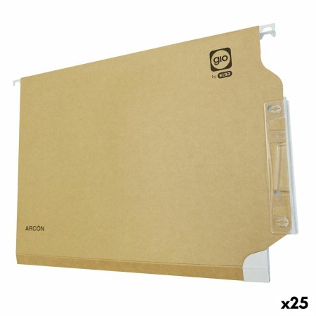 Dossier suspendu Elba Arcón Etiquette de nom Viseur Transparent Marron Blanc Bicolore Din A4 Papier carton 25 Unités: Plus de 30