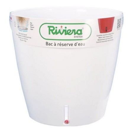 Pot auto-arrosant Riviera Eva New Blanc Plastique Ronde Ø 46 cm: Plus de 300.000 produits de grandes marques en vente directe à 