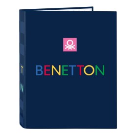 Reliure à anneaux Benetton Damero Blue marine A4 26.5 x 33 x 4 cm: Plus de 300.000 produits de grandes marques en vente directe 