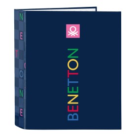 Reliure à anneaux Benetton Damero Blue marine A4 27 x 33 x 6 cm: Plus de 300.000 produits de grandes marques en vente directe à 