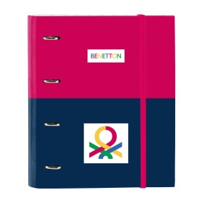 Reliure à anneaux Benetton Cherry Cerise Blue marine 27 x 32 x 3.5 cm: Plus de 300.000 produits de grandes marques en vente dire