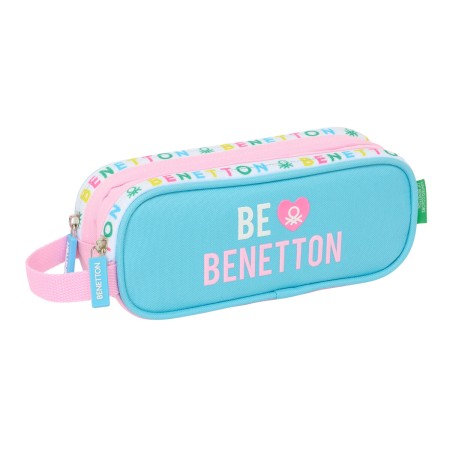 Trousse Fourre-Tout Double Benetton Unique Rose Turquoise 21 x 8 x 6 cm: Plus de 300.000 produits de grandes marques en vente di