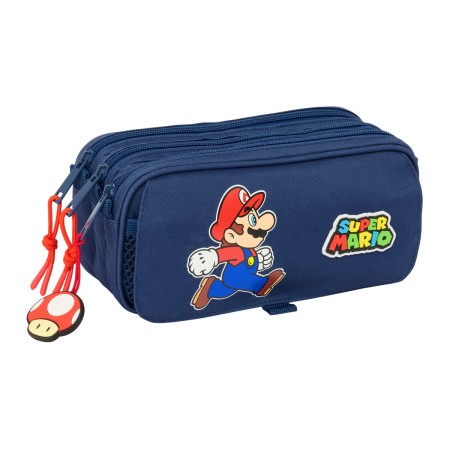 Trousse Fourre-Tout Triple Super Mario Trick Rouge Bleu foncé 21,5 x 10 x 8 cm: Plus de 300.000 produits de grandes marques en v