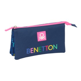 Trousse Fourre-Tout Triple Benetton Damero Blue marine 22 x 12 x 3 cm: Plus de 300.000 produits de grandes marques en vente dire