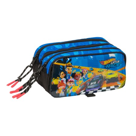 Trousse Fourre-Tout Triple Hot Wheels Let's race Bleu Noir 21,5 x 10 x 8 cm: Plus de 300.000 produits de grandes marques en vent