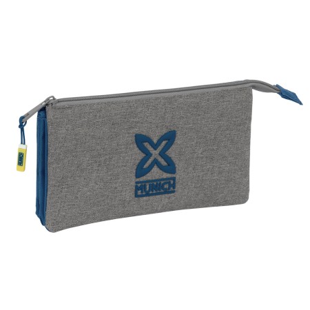 Trousse Fourre-Tout Triple Munich Street Bleu Gris 22 x 12 x 3 cm: Plus de 300.000 produits de grandes marques en vente directe 