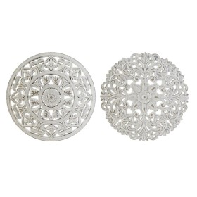 Décoration murale DKD Home Decor Blanc Mandala Indien Finition vieillie 30 x 2 x 30 cm (2 Unités): Plus de 300.000 produits de g