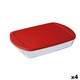 Boîte à repas rectangulaire avec couvercle Ô Cuisine Cook&store Ocu Transparent verre Silicone 4,5 L (4 Unités): Plus de 300.000