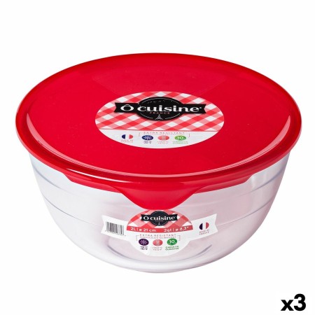 Panier-repas rond avec couvercle Ô Cuisine Prep&store Ocu Rouge 2 L 22 x 22 x 11 cm verre (3 Unités): Plus de 300.000 produits d