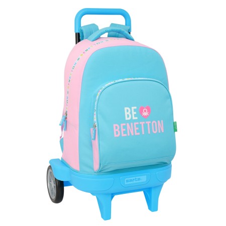 Cartable à roulettes Benetton Unique Rose Turquoise 33 x 45 x 22 cm: Plus de 300.000 produits de grandes marques en vente direct