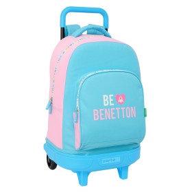 Cartable à roulettes Benetton Unique Rose Turquoise 33 x 45 x 22 cm: Plus de 300.000 produits de grandes marques en vente direct