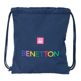 Sac à dos serré par des ficelles Benetton Damero Blue marine 35 x 40 x 1 cm: Plus de 300.000 produits de grandes marques en vent