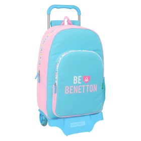 Cartable à roulettes Benetton Unique Rose Turquoise 30 x 46 x 14 cm: Plus de 300.000 produits de grandes marques en vente direct