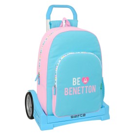 Cartable à roulettes Benetton Unique Rose Turquoise 30 x 46 x 14 cm: Plus de 300.000 produits de grandes marques en vente direct