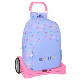 Cartable à roulettes Benetton Lila Lila 30 x 46 x 14 cm: Plus de 300.000 produits de grandes marques en vente directe à prix usi