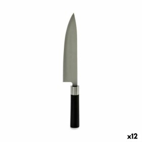 Couteau de cuisine Kinvara KT11-5604S01 Noir Argenté Acier inoxydable Plastique 5 x 33,5 x 2,3 cm (12 Unités): Plus de 300.000 p