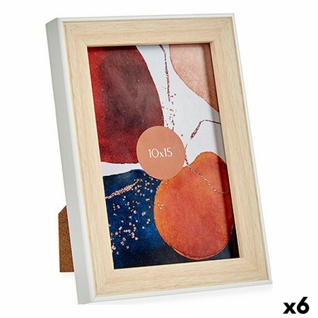 Cadre photo GiftDecor WPC1920MG-1-WH Blanc Marron Naturel verre polypropylène (6 Unités): Plus de 300.000 produits de grandes ma